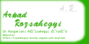 arpad rozsahegyi business card